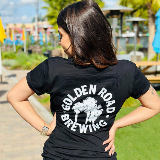 Golden Road Palm Logo Back Print Black Tee