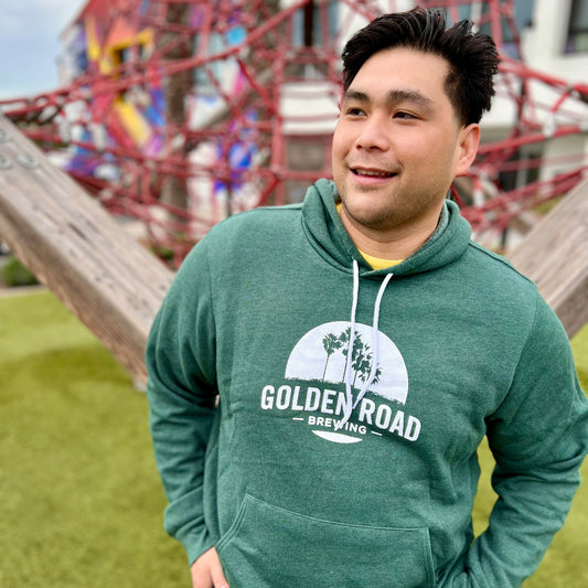 Golden Road Palm Logo Unisex Green Hoodie