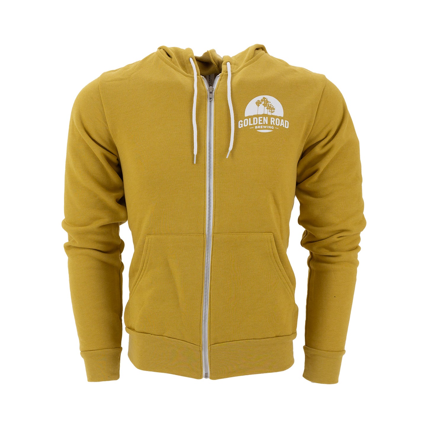 Golden Road Palm Logo Zip Up Hoodie Mustard