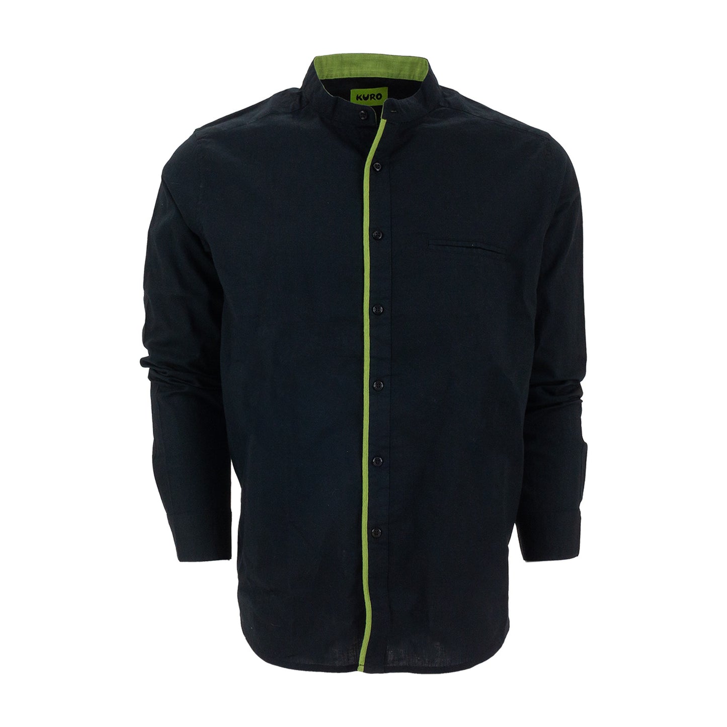 Kuro Black Collection - The Mandarin Linen Shirt