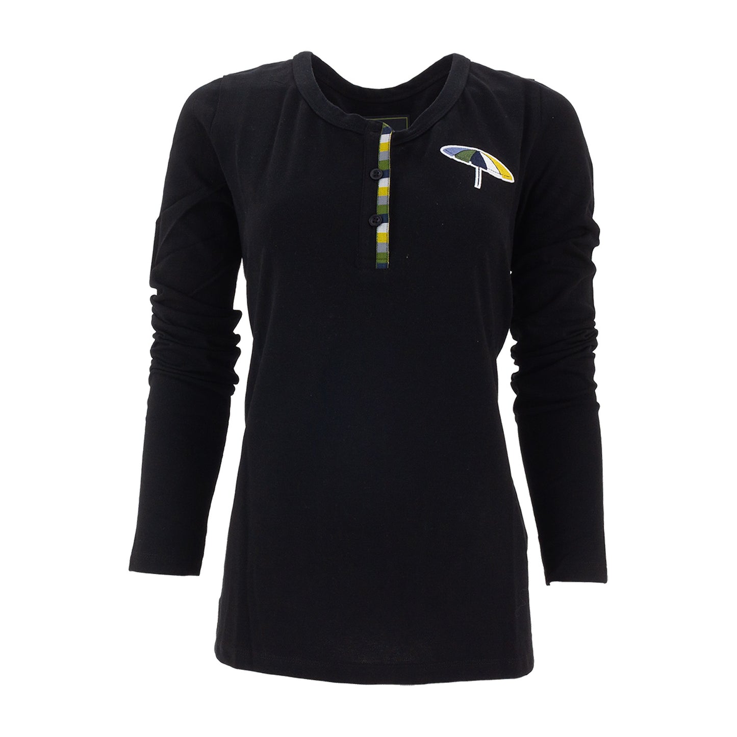 Street Cart Signature Collection - Women's long-sleeve Henley (Black)