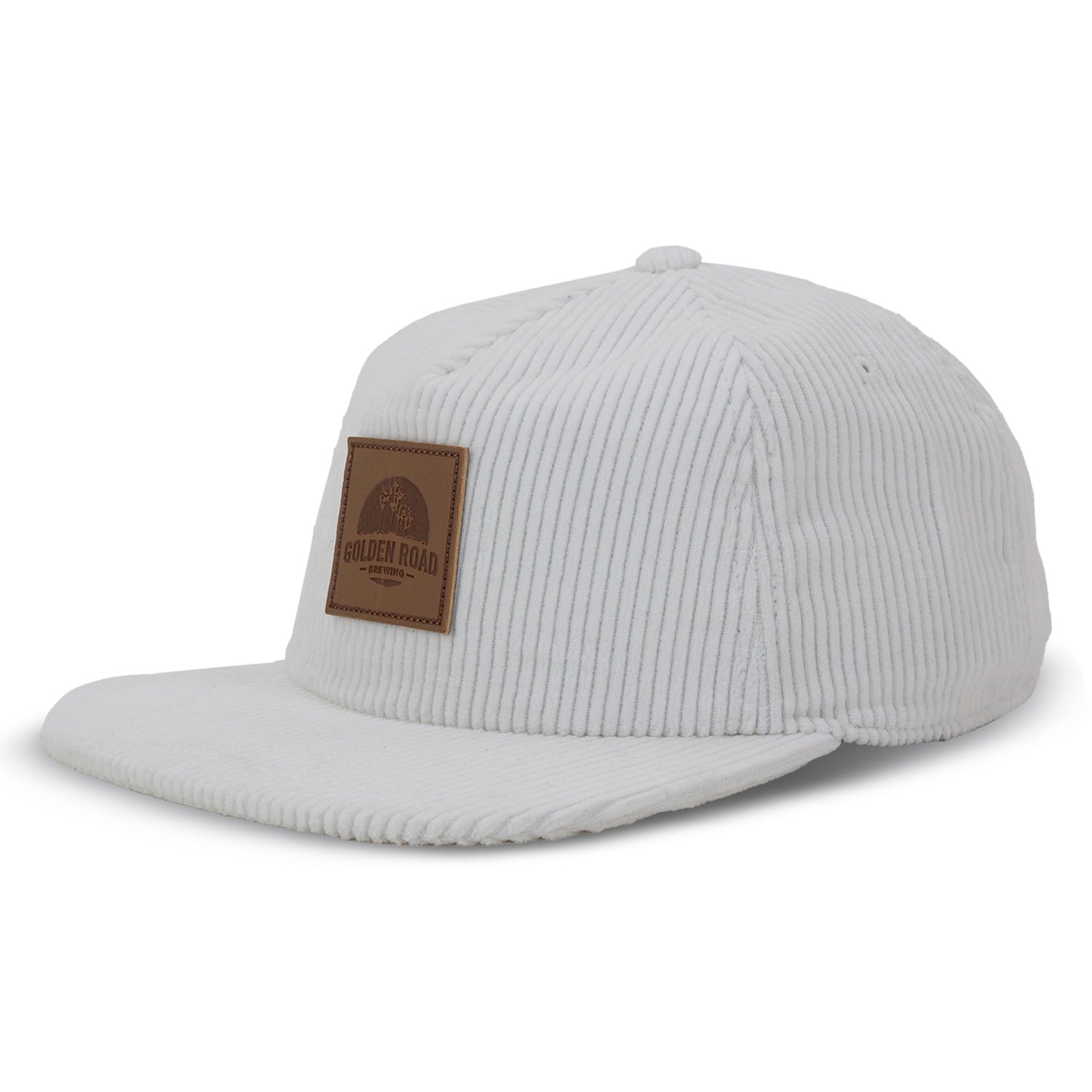 White Corduroy Flat Bill Hat
