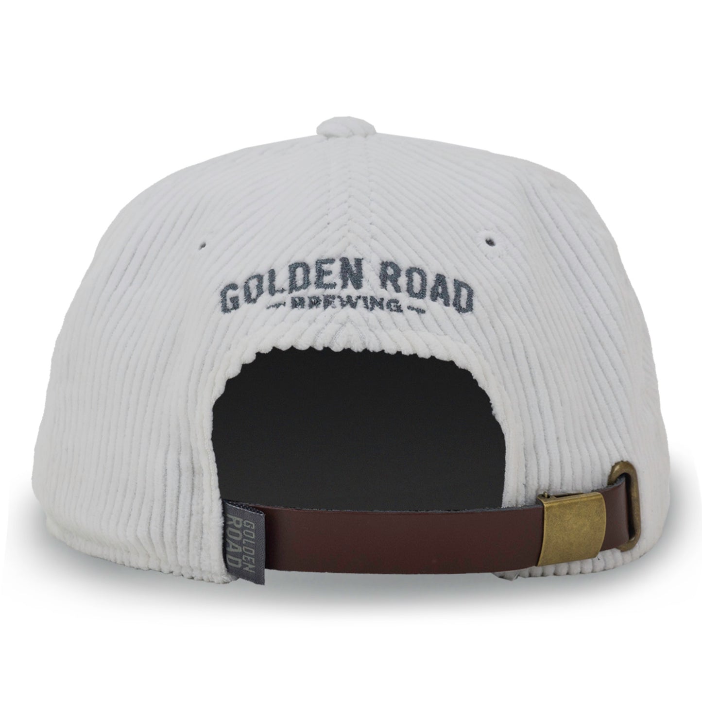 White Corduroy Flat Bill Hat