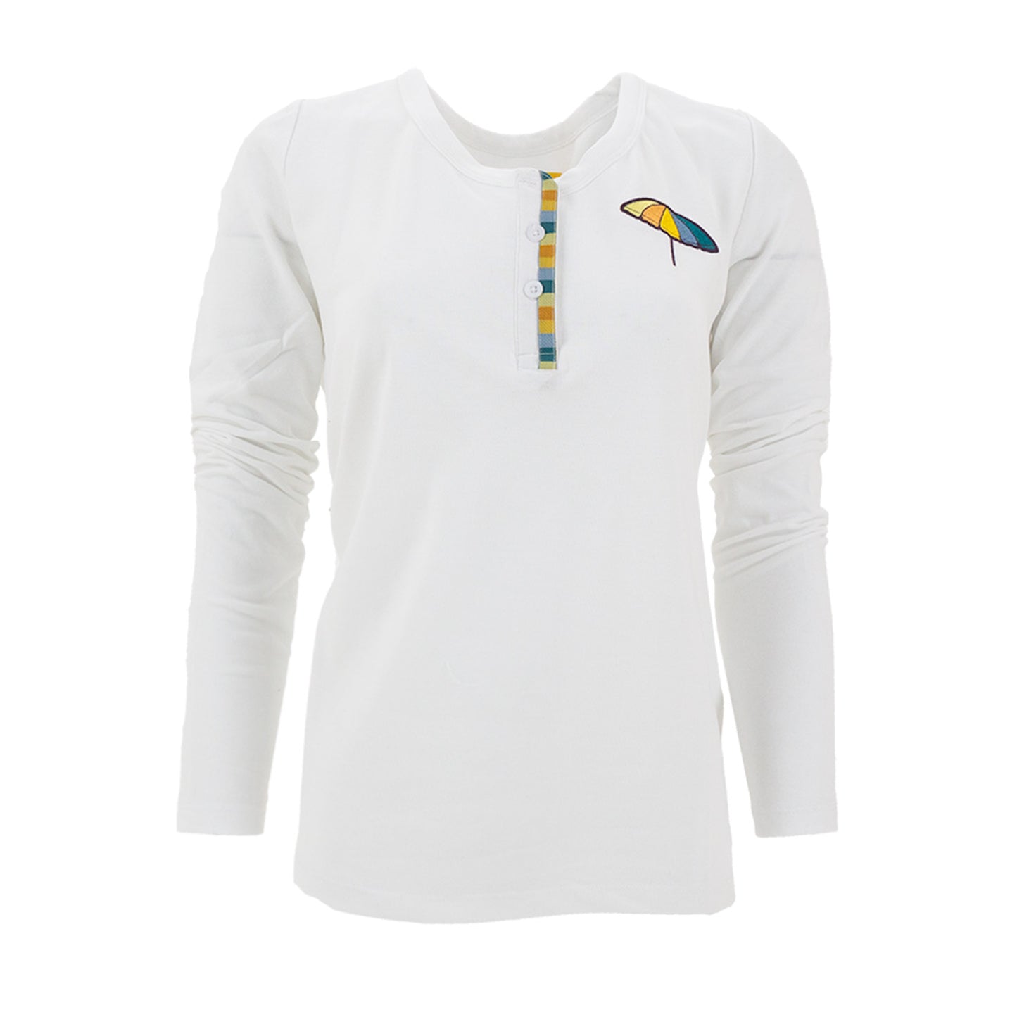 Mango Cart Signature Collection - Women's long-sleeve Henley (White)