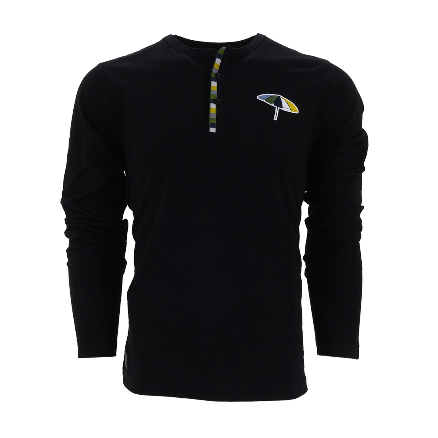 Street Cart Signature Collection - Men's long-sleeve Henley (Black)