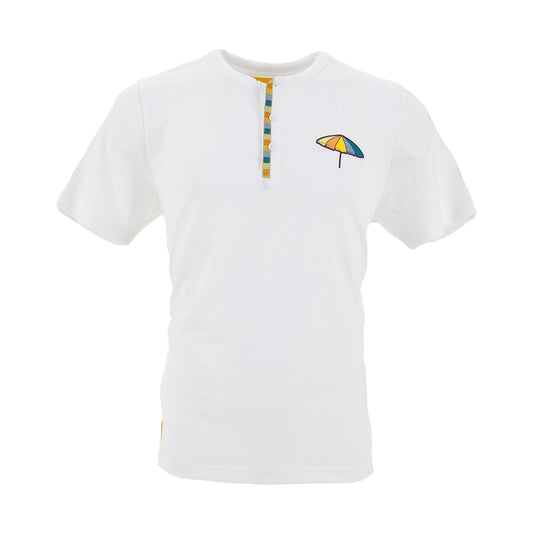 Mango Cart Signature Collection - Mens Henley (White)