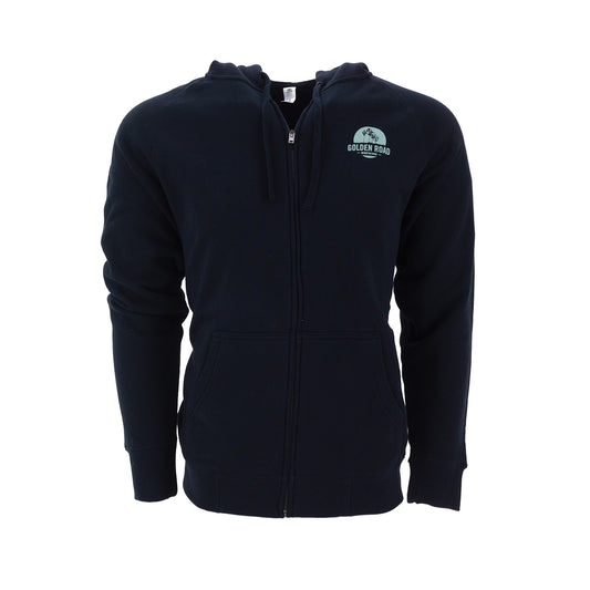 Golden Road Palm Logo Unisex Zip Navy Hoodie