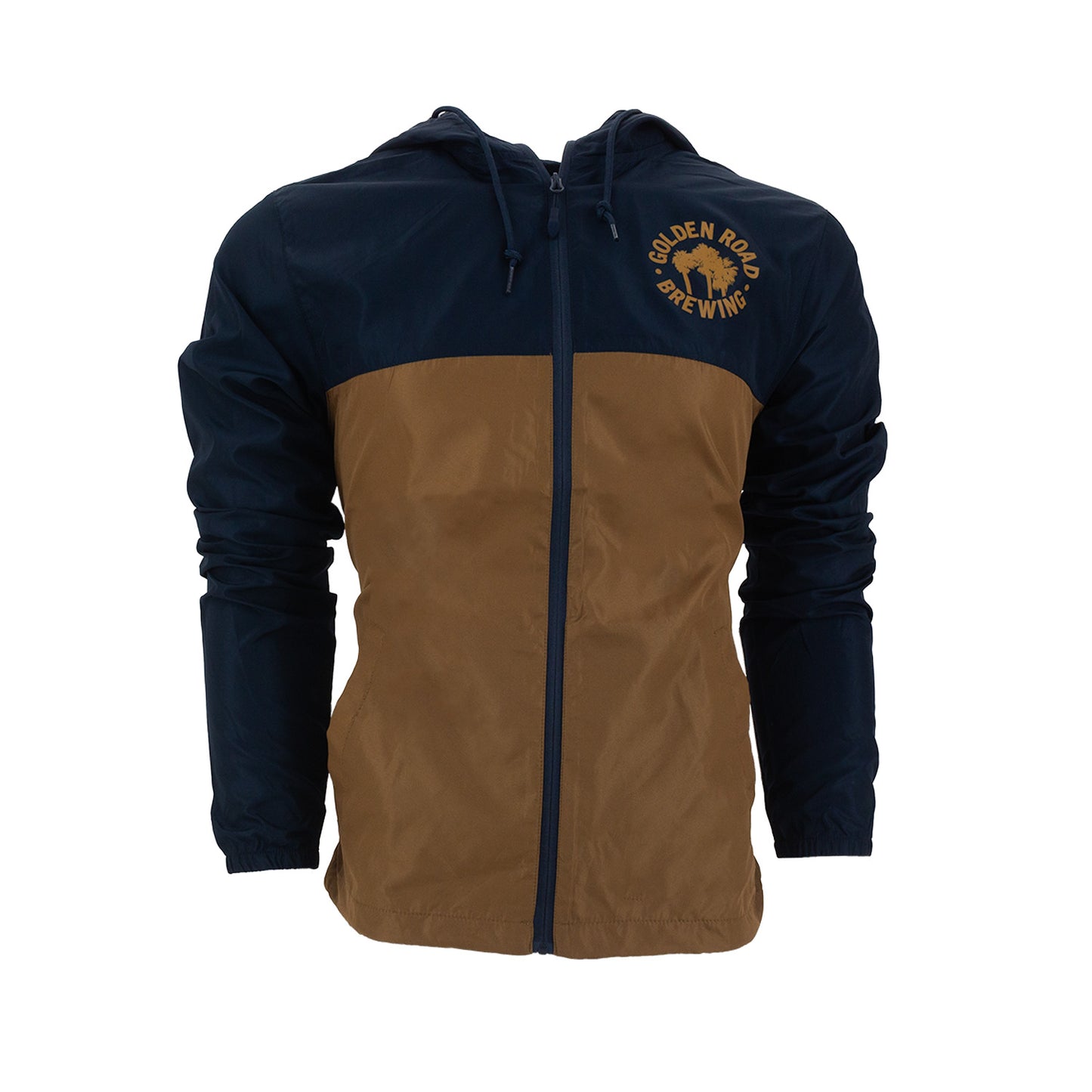 Golden Road Palm Logo Unisex Zip Navy Windbreaker