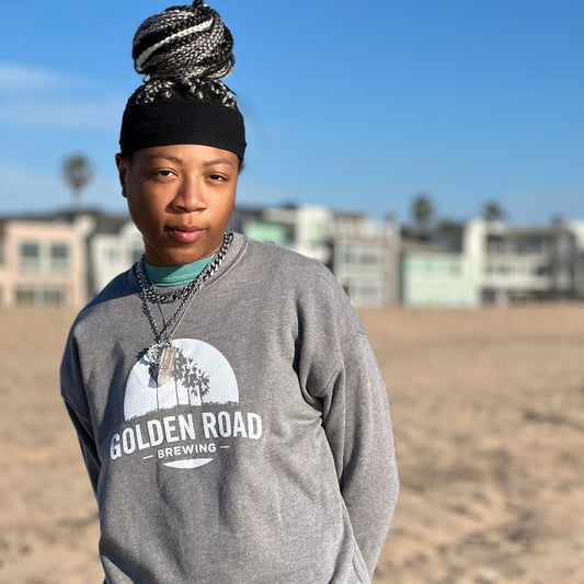 Golden Road Palm Logo Crewneck Sweatshirt Heather Grey