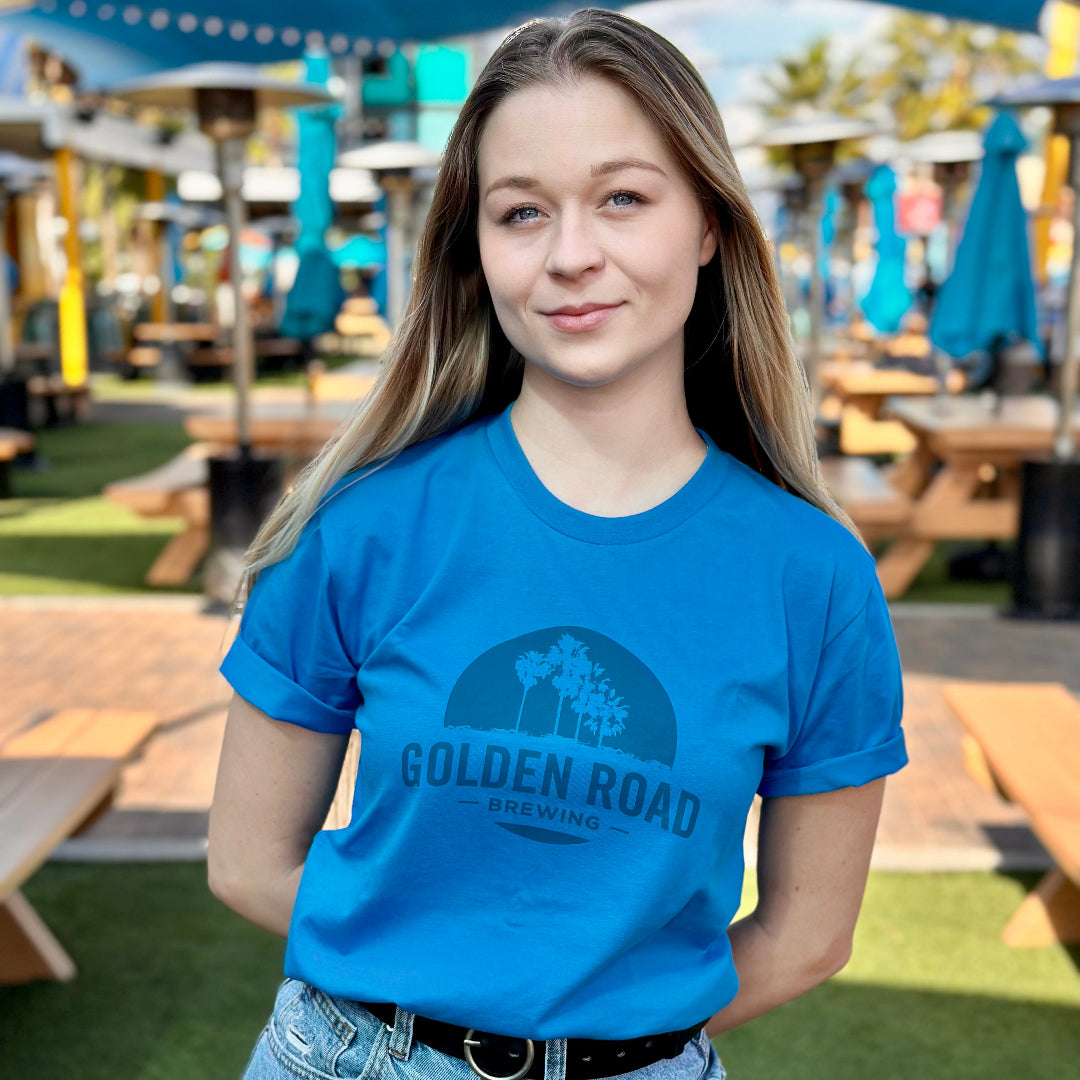 Golden Road Palm Logo Artic Blue Tee