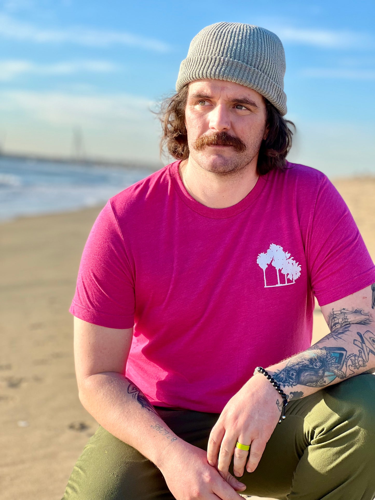 Golden Road Palm Logo Berry Tee