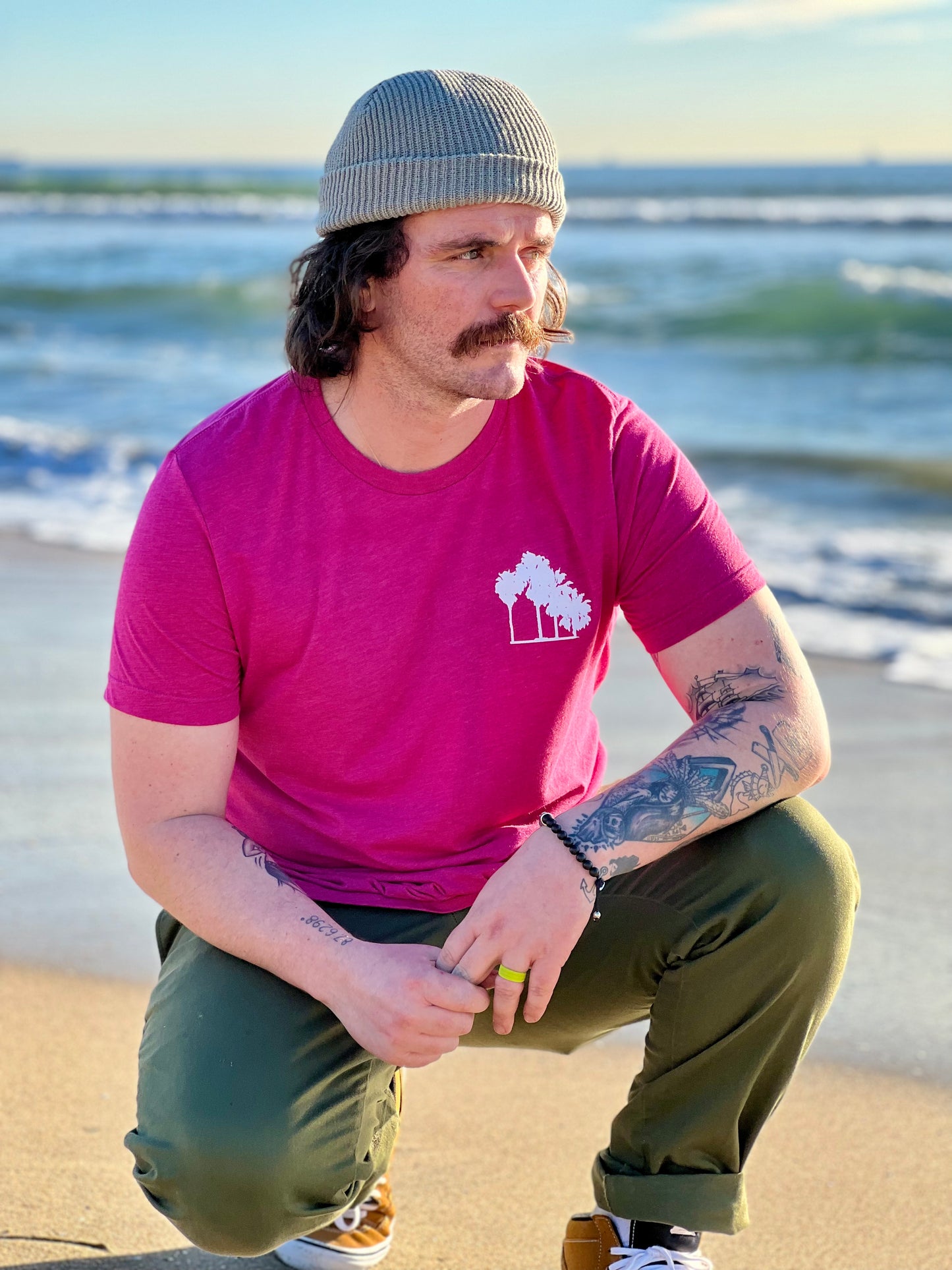 Golden Road Palm Logo Berry Tee