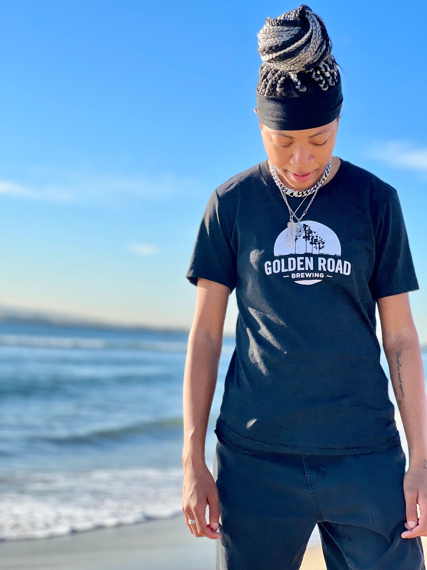 Golden Road Palm Logo Black Tee