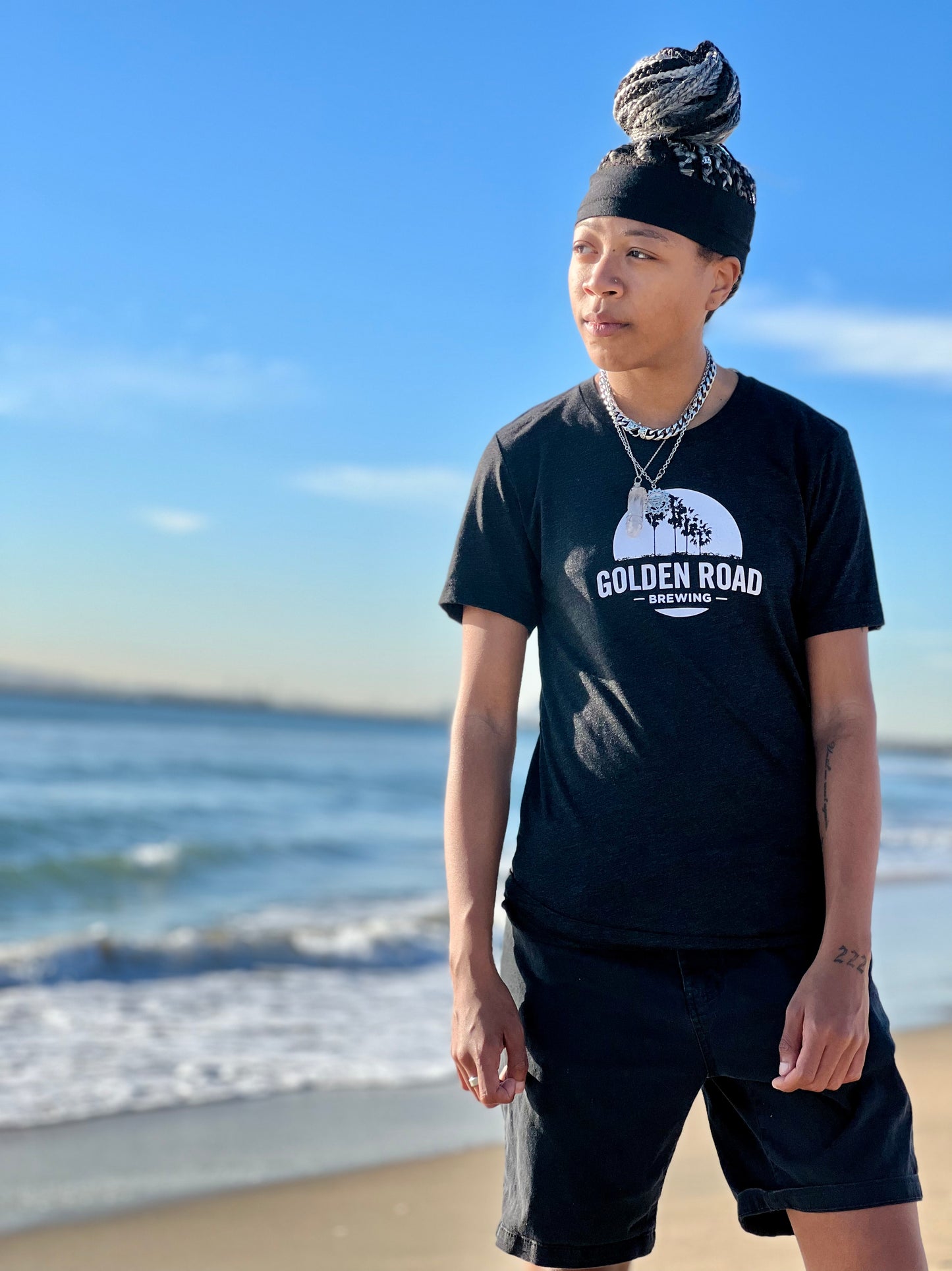 Golden Road Palm Logo Black Tee