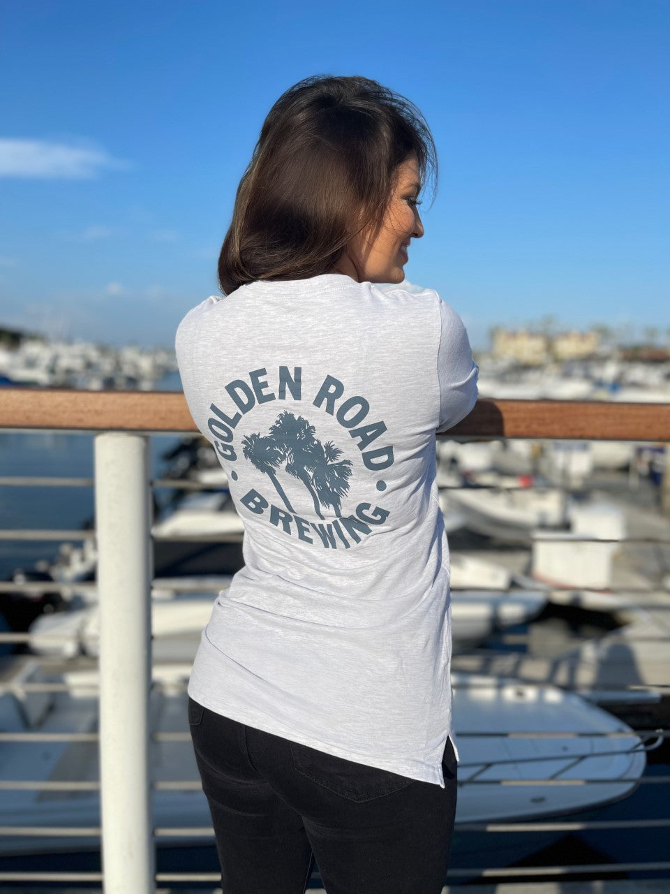Golden Road Unisex L/Sleeve Heather Ash Tee