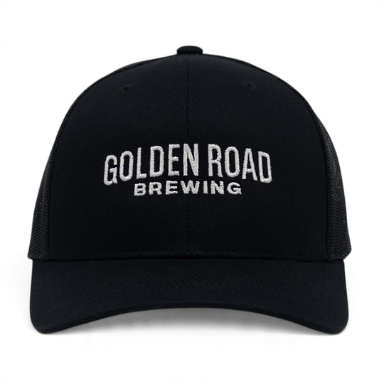 Black Embroidered Trucker Hat