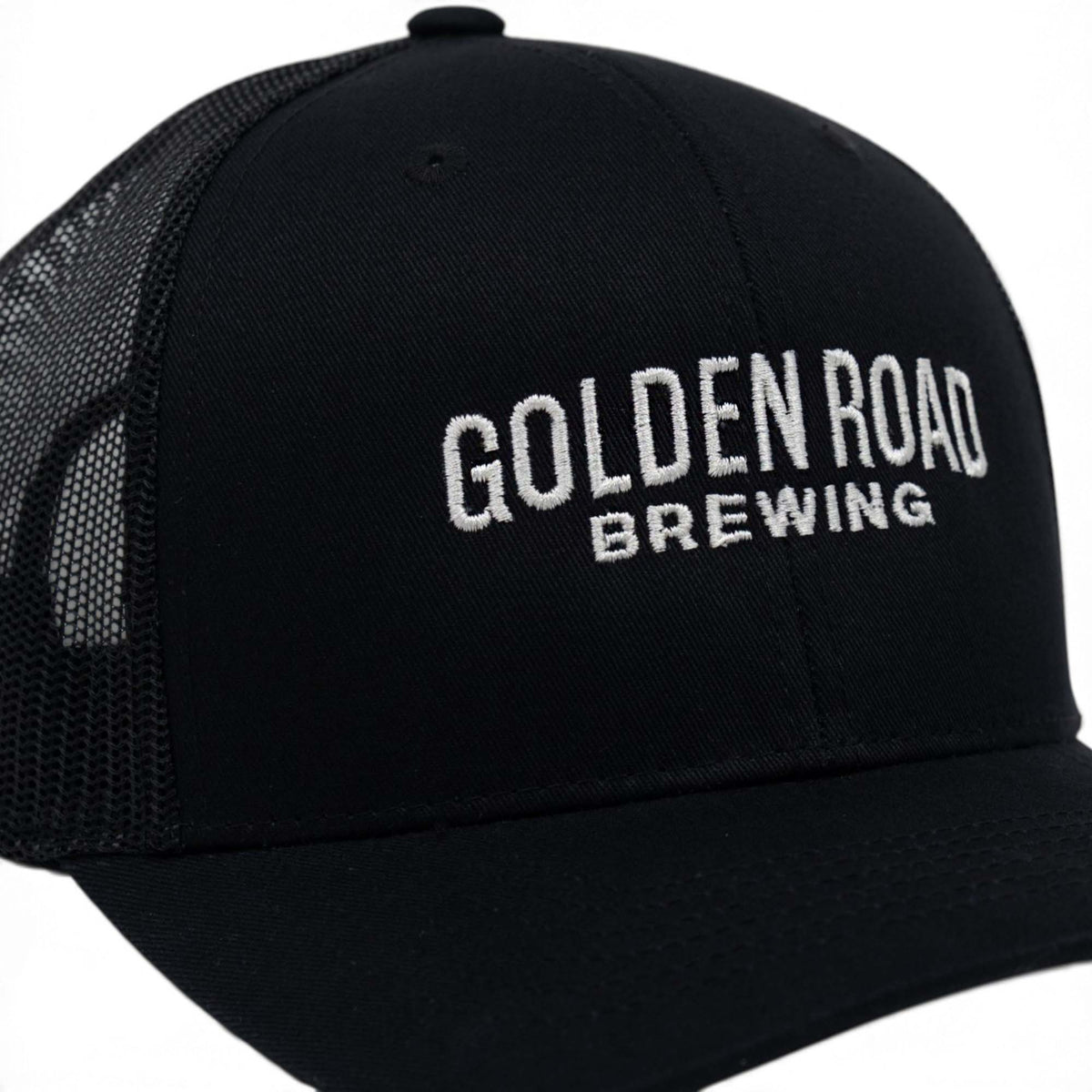 Black Embroidered Trucker Hat