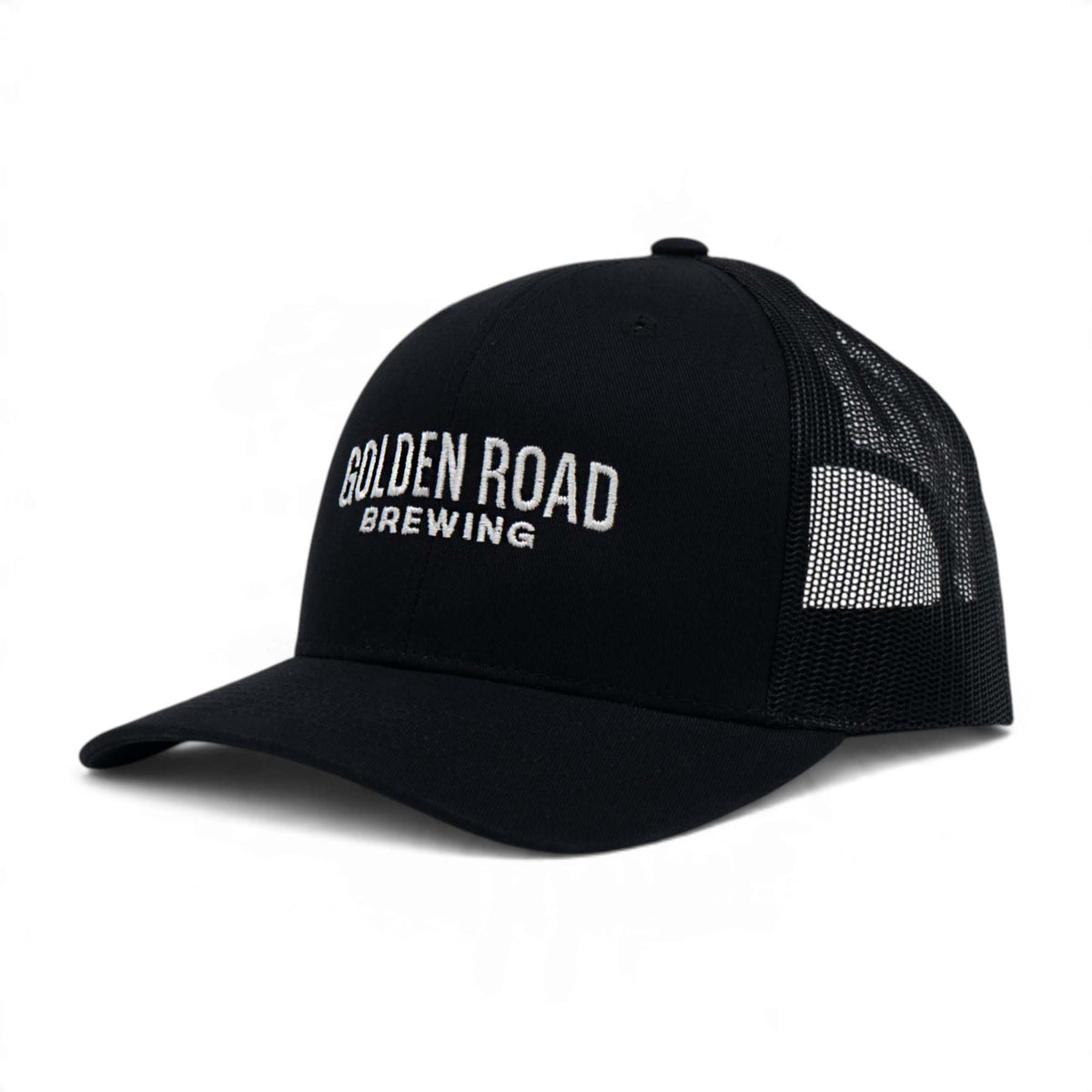 Black Embroidered Trucker Hat