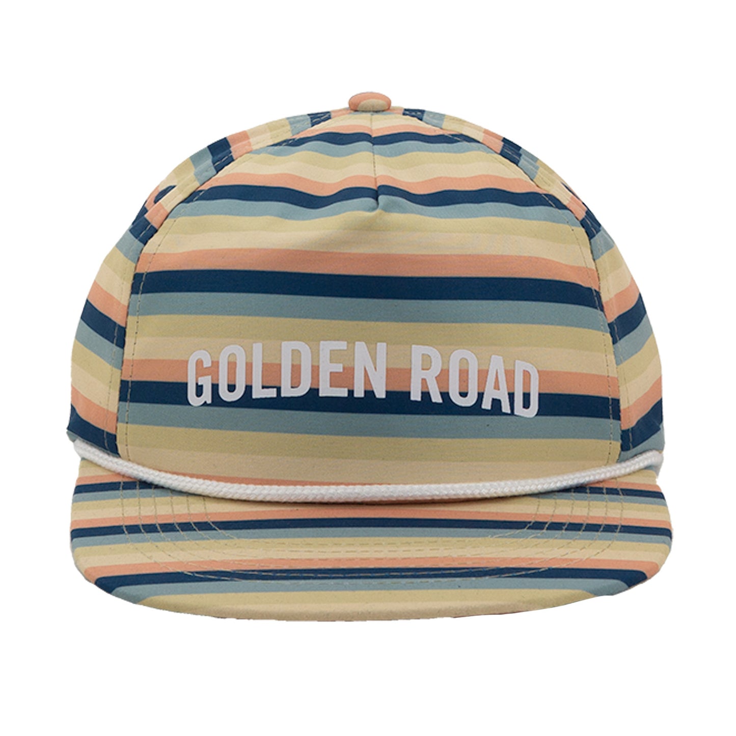 Golden Road Vintage Palm Logo 5-Panel Striped Hat
